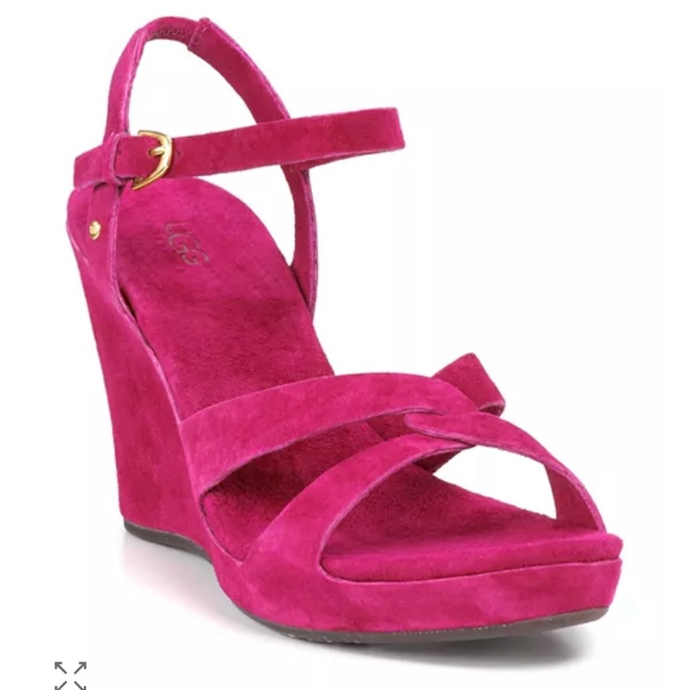 UGG Arianna Fuchsia Wedge Suede Sandals Women’s Size 10